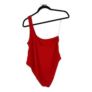 Good American Always Fits One Shoulder Textured One Piece Swimsuit 5/6  2XL 3XL